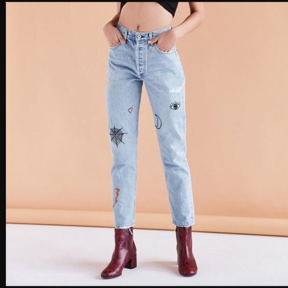 Agolde x UO Embroidered Jeans - Picture 1 of 8
